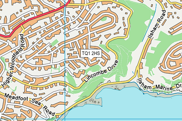 TQ1 2HS map - OS VectorMap District (Ordnance Survey)