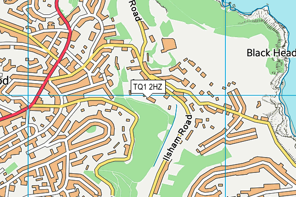 TQ1 2HZ map - OS VectorMap District (Ordnance Survey)