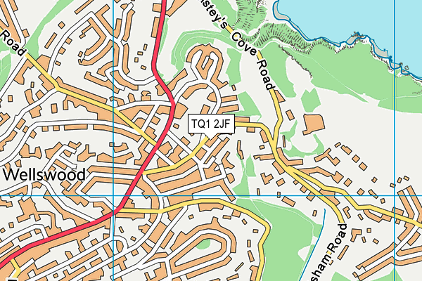 TQ1 2JF map - OS VectorMap District (Ordnance Survey)