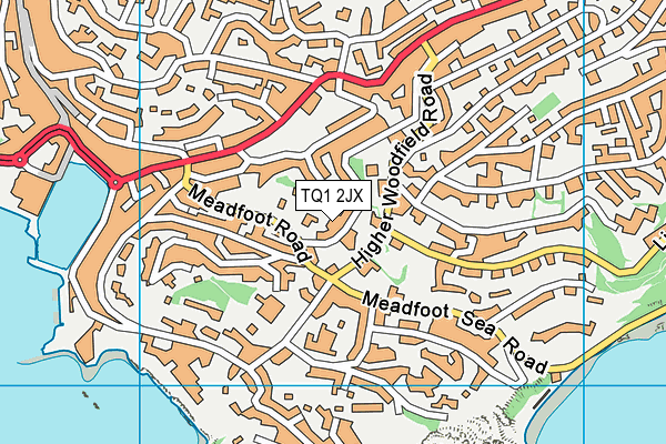 TQ1 2JX map - OS VectorMap District (Ordnance Survey)