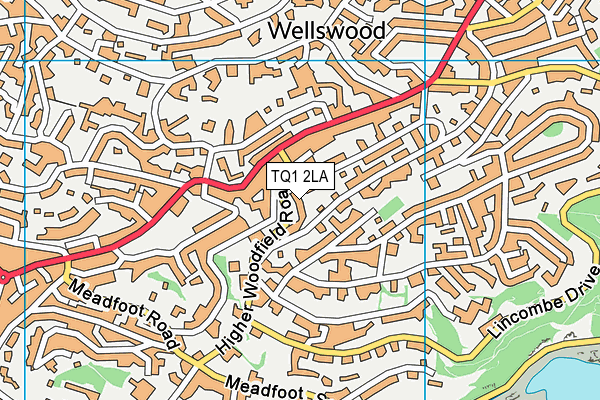 TQ1 2LA map - OS VectorMap District (Ordnance Survey)