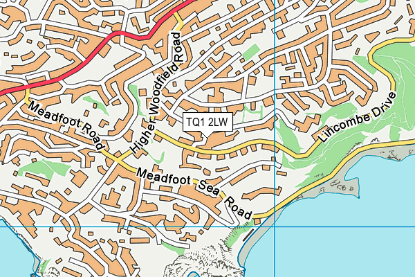 TQ1 2LW map - OS VectorMap District (Ordnance Survey)