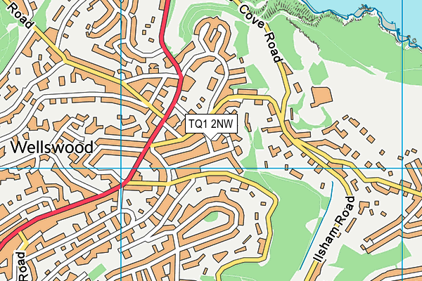 TQ1 2NW map - OS VectorMap District (Ordnance Survey)