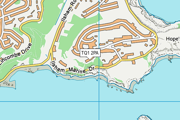 TQ1 2PA map - OS VectorMap District (Ordnance Survey)