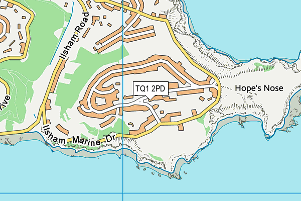TQ1 2PD map - OS VectorMap District (Ordnance Survey)