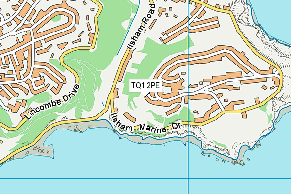 TQ1 2PE map - OS VectorMap District (Ordnance Survey)