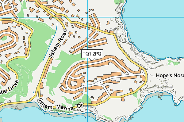 TQ1 2PQ map - OS VectorMap District (Ordnance Survey)