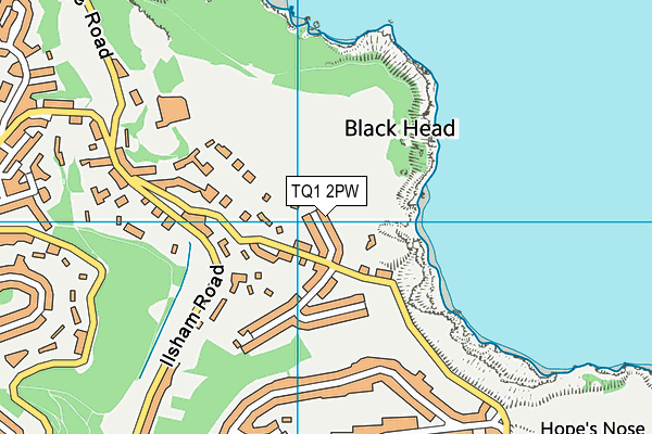 TQ1 2PW map - OS VectorMap District (Ordnance Survey)
