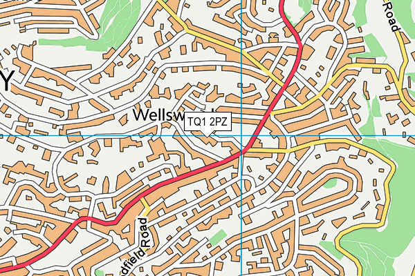 TQ1 2PZ map - OS VectorMap District (Ordnance Survey)