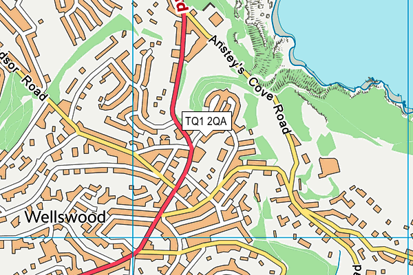 TQ1 2QA map - OS VectorMap District (Ordnance Survey)