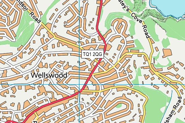 TQ1 2QG map - OS VectorMap District (Ordnance Survey)