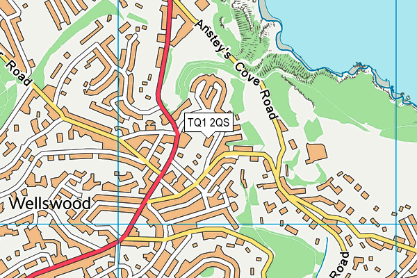 TQ1 2QS map - OS VectorMap District (Ordnance Survey)