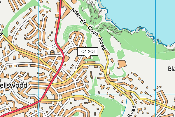 TQ1 2QT map - OS VectorMap District (Ordnance Survey)