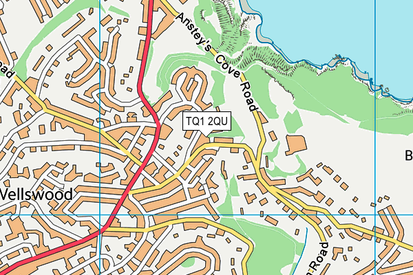 TQ1 2QU map - OS VectorMap District (Ordnance Survey)