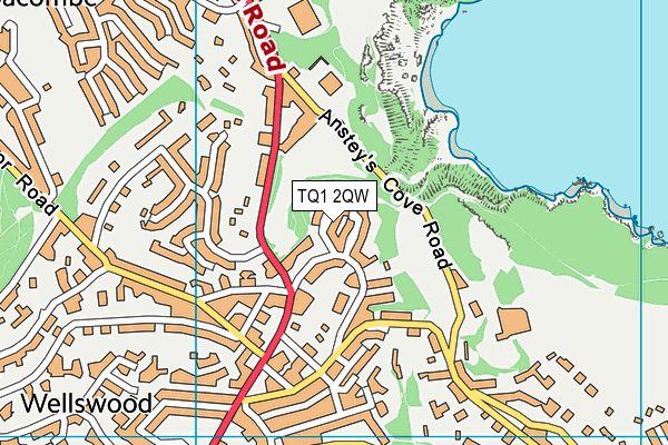 TQ1 2QW map - OS VectorMap District (Ordnance Survey)