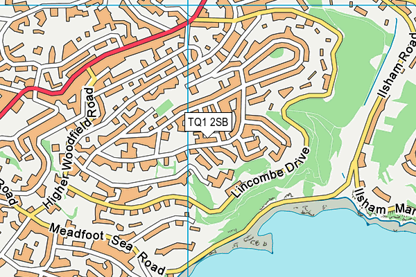 TQ1 2SB map - OS VectorMap District (Ordnance Survey)