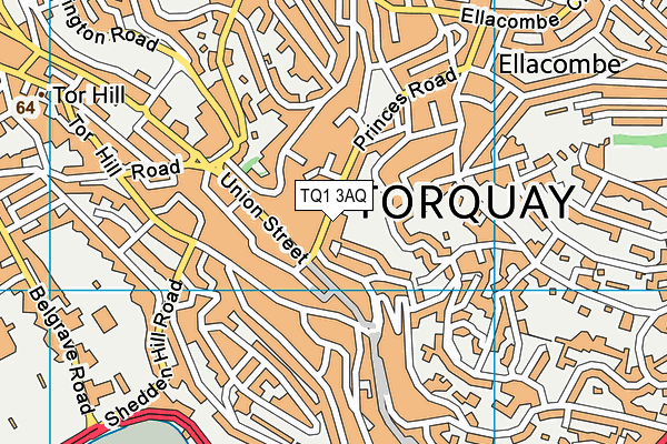 TQ1 3AQ map - OS VectorMap District (Ordnance Survey)