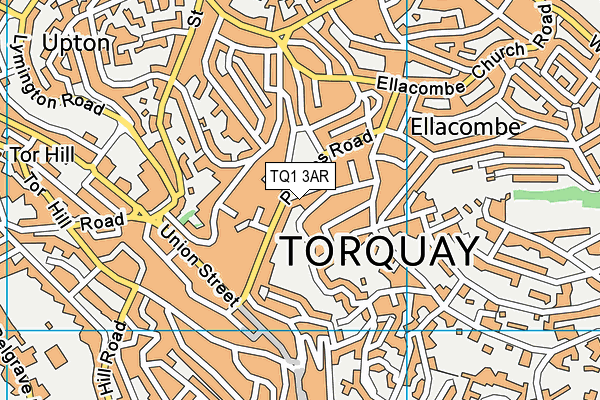 TQ1 3AR map - OS VectorMap District (Ordnance Survey)