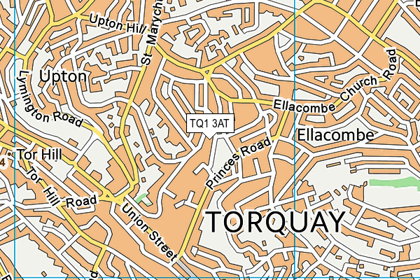 TQ1 3AT map - OS VectorMap District (Ordnance Survey)