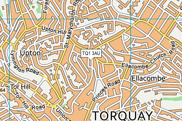 TQ1 3AU map - OS VectorMap District (Ordnance Survey)