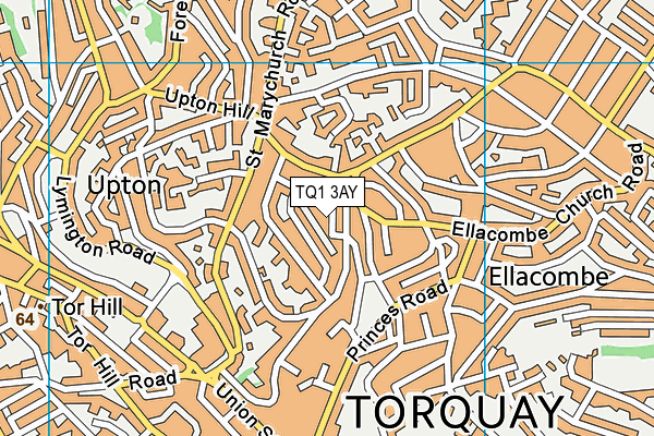 TQ1 3AY map - OS VectorMap District (Ordnance Survey)