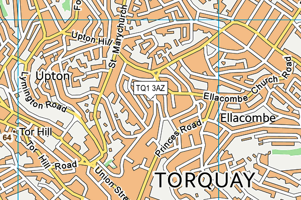 TQ1 3AZ map - OS VectorMap District (Ordnance Survey)