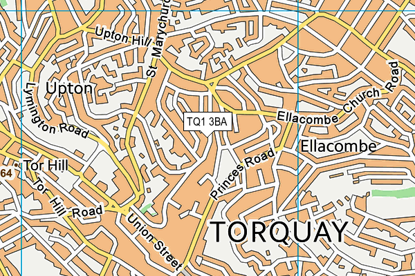 TQ1 3BA map - OS VectorMap District (Ordnance Survey)