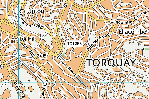 TQ1 3BB map - OS VectorMap District (Ordnance Survey)