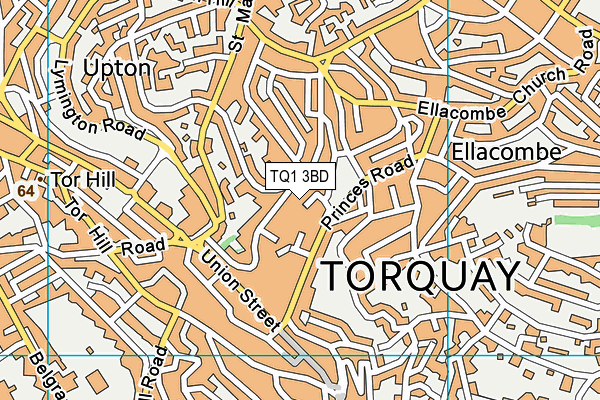 TQ1 3BD map - OS VectorMap District (Ordnance Survey)