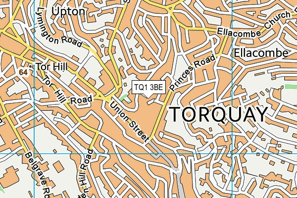 TQ1 3BE map - OS VectorMap District (Ordnance Survey)
