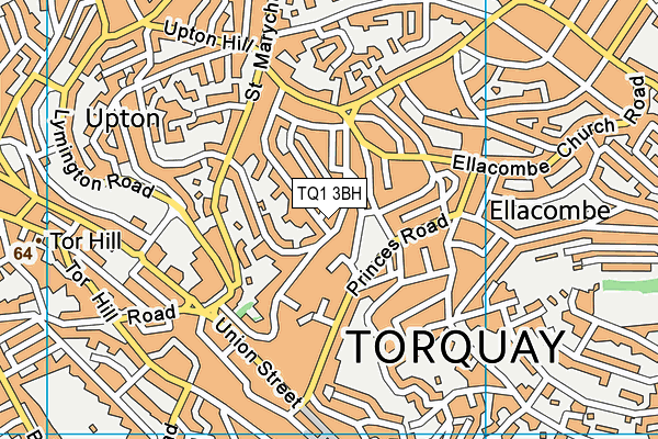 TQ1 3BH map - OS VectorMap District (Ordnance Survey)