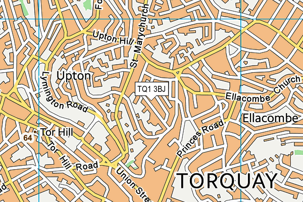 TQ1 3BJ map - OS VectorMap District (Ordnance Survey)