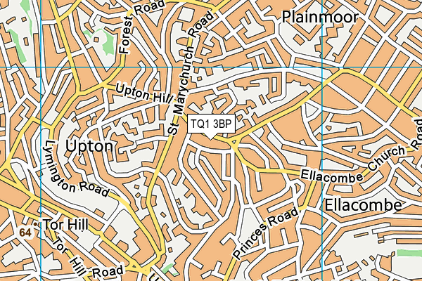 TQ1 3BP map - OS VectorMap District (Ordnance Survey)