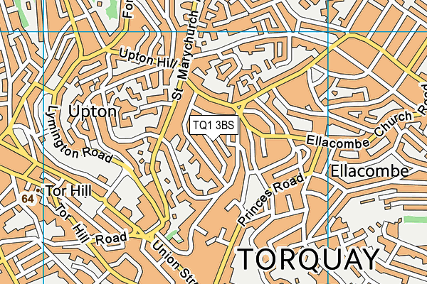 TQ1 3BS map - OS VectorMap District (Ordnance Survey)