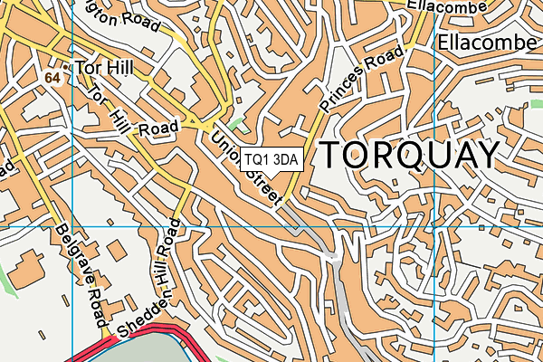 TQ1 3DA map - OS VectorMap District (Ordnance Survey)