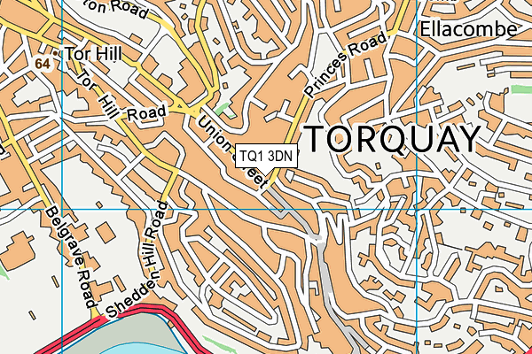 TQ1 3DN map - OS VectorMap District (Ordnance Survey)