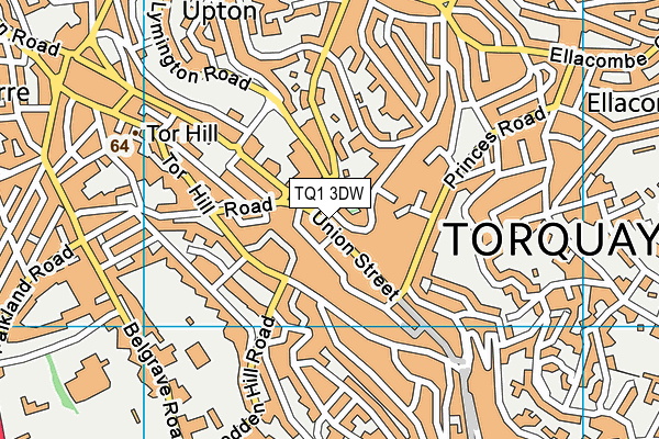 TQ1 3DW map - OS VectorMap District (Ordnance Survey)