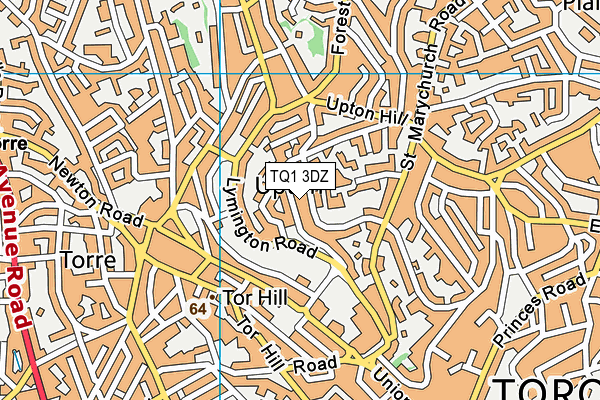 TQ1 3DZ map - OS VectorMap District (Ordnance Survey)