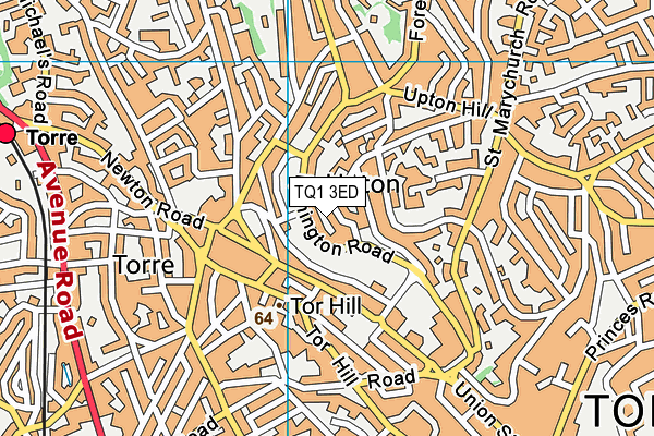 TQ1 3ED map - OS VectorMap District (Ordnance Survey)