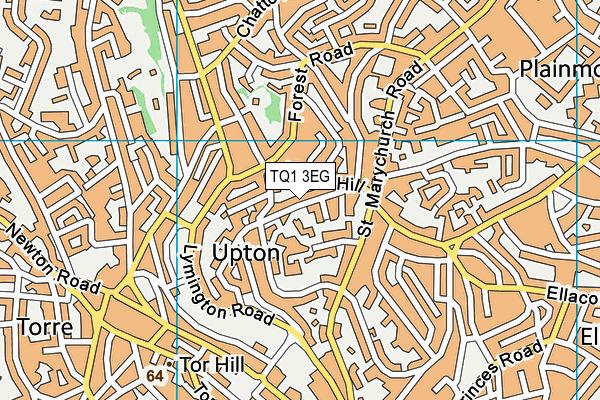 TQ1 3EG map - OS VectorMap District (Ordnance Survey)