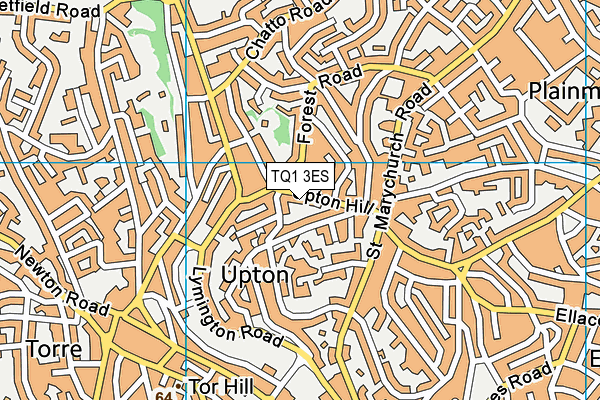 TQ1 3ES map - OS VectorMap District (Ordnance Survey)