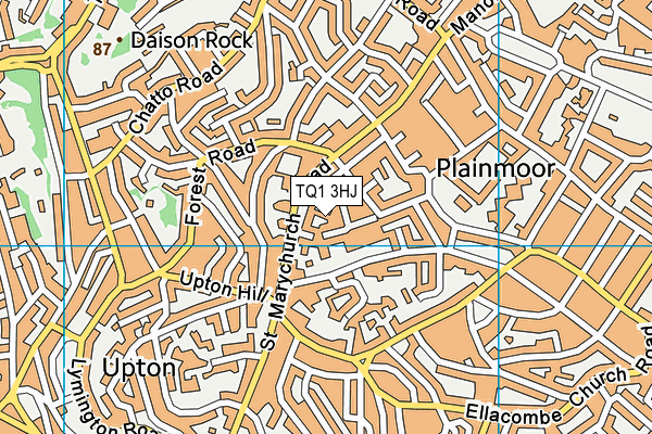 TQ1 3HJ map - OS VectorMap District (Ordnance Survey)