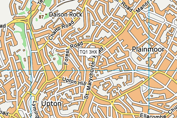 TQ1 3HX map - OS VectorMap District (Ordnance Survey)
