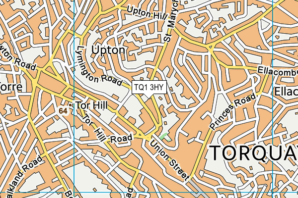 TQ1 3HY map - OS VectorMap District (Ordnance Survey)