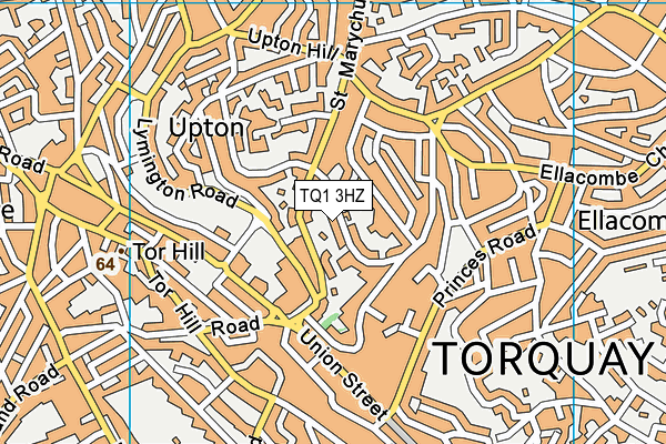TQ1 3HZ map - OS VectorMap District (Ordnance Survey)