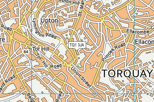 TQ1 3JA map - OS VectorMap District (Ordnance Survey)