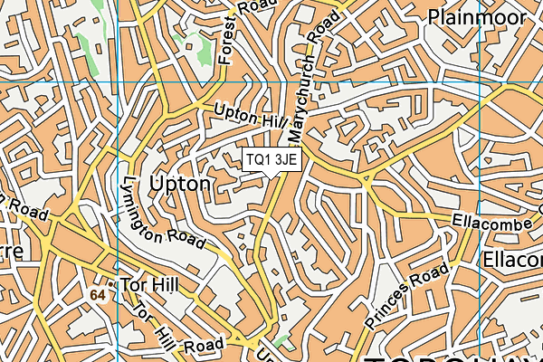 TQ1 3JE map - OS VectorMap District (Ordnance Survey)