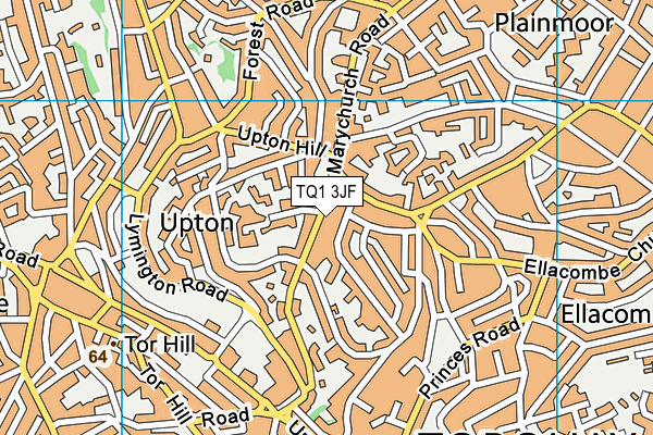 TQ1 3JF map - OS VectorMap District (Ordnance Survey)