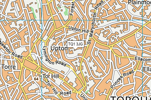 TQ1 3JG map - OS VectorMap District (Ordnance Survey)