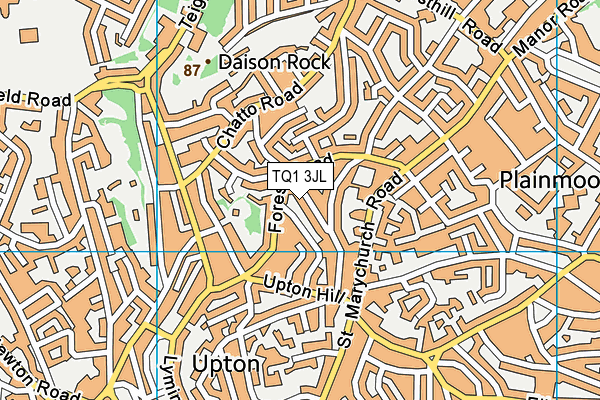 TQ1 3JL map - OS VectorMap District (Ordnance Survey)